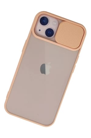 Mey İthalat®  iPhone 13 Kılıf Palm Buzlu Kamera Sürgülü Silikon - Pembe