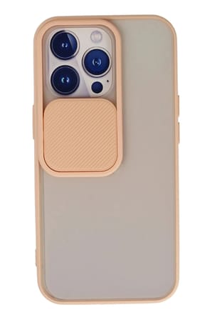 Mey İthalat®  iPhone 13 Pro Kılıf Palm Buzlu Kamera Sürgülü Silikon - Pembe