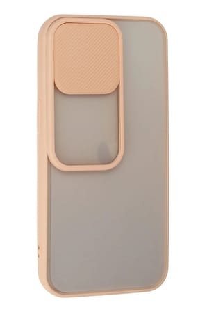 Mey İthalat®  iPhone 13 Pro Kılıf Palm Buzlu Kamera Sürgülü Silikon - Pembe