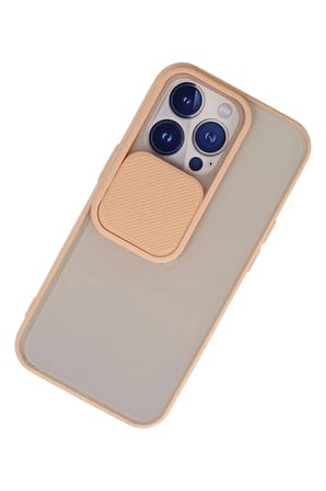 Mey İthalat®  iPhone 13 Pro Kılıf Palm Buzlu Kamera Sürgülü Silikon - Pembe