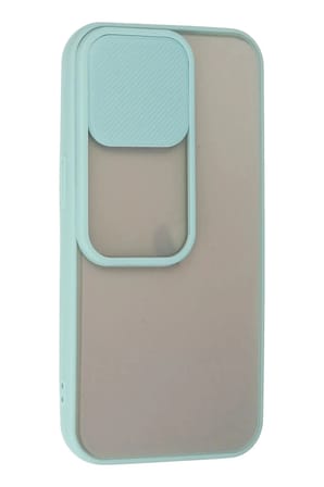 Mey İthalat®  iPhone 13 Pro Kılıf Palm Buzlu Kamera Sürgülü Silikon - Turkuaz