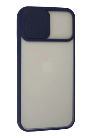 Mey İthalat®  iPhone 13 Pro Max Kılıf Palm Buzlu Kamera Sürgülü Silikon - Lacivert