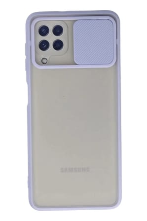 Mey İthalat®  Samsung Galaxy A22 Kılıf Palm Buzlu Kamera Sürgülü Silikon - Lila