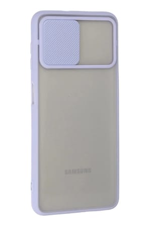 Mey İthalat®  Samsung Galaxy A22 Kılıf Palm Buzlu Kamera Sürgülü Silikon - Lila