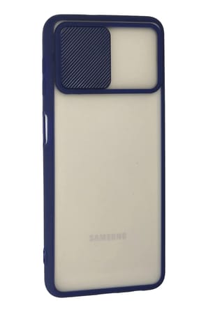 Mey İthalat®  Samsung Galaxy A22 Kılıf Palm Buzlu Kamera Sürgülü Silikon - Lacivert