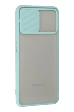 Mey İthalat®  Samsung Galaxy A22 Kılıf Palm Buzlu Kamera Sürgülü Silikon - Turkuaz