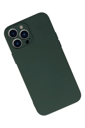 Mey İthalat®  iPhone 13 Pro Kılıf Nano içi Kadife Silikon - Koyu Yeşil