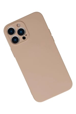 Mey İthalat®  iPhone 13 Pro Max Kılıf Nano içi Kadife Silikon - Pudra