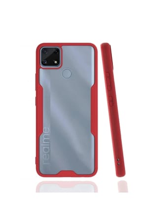 Mey İthalat®  Realme C25 Kılıf Platin Silikon - Kırmızı