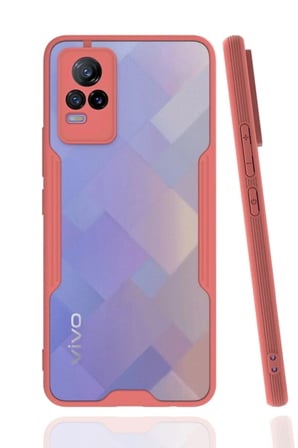 Mey İthalat®  Vivo V21e Kılıf Platin Silikon - Pembe