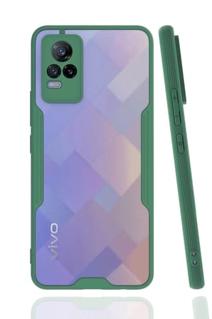 Mey İthalat®  Vivo V21e Kılıf Platin Silikon - Yeşil