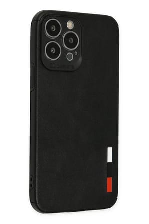 Mey İthalat®  iPhone 13 Pro Max Kılıf Loop Deri Silikon - Siyah