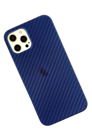 Mey İthalat®  iPhone 12 Pro Max Kılıf Karbon PP Silikon - Mavi