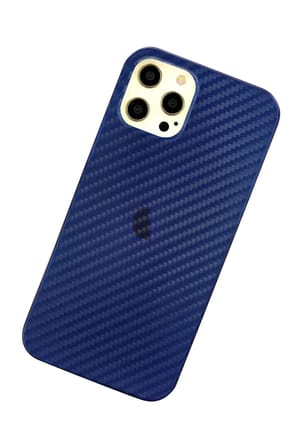Mey İthalat®  iPhone 12 Pro Max Kılıf Karbon PP Silikon - Mavi