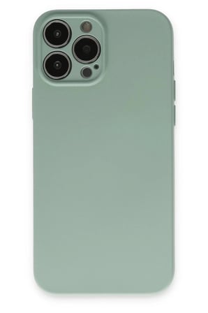 Mey İthalat®  iPhone 13 Pro Max Kılıf Nano içi Kadife Silikon - Su Yeşili