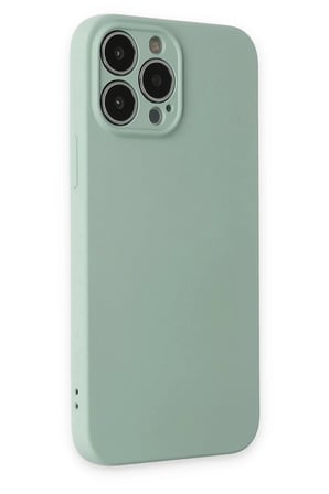 Mey İthalat®  iPhone 13 Pro Max Kılıf Nano içi Kadife Silikon - Su Yeşili