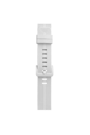 Mey İthalat®   Watch 38mm KR408 Çizgili Silikon Kordon - Beyaz