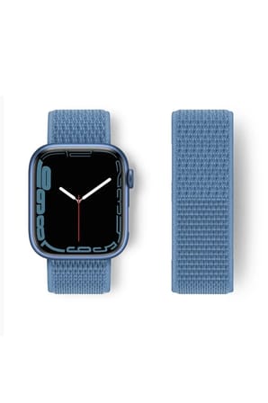 Mey İthalat®   Watch 42mm Hasırlı Cırtcırtlı Kordon - Mavi