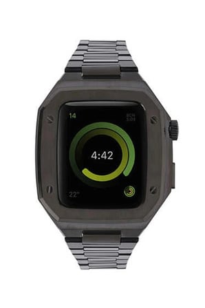 Mey İthalat®   Watch 44mm Metal Petek Kasalı Kordon - Siyah
