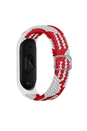 Mey İthalat®   Mi Band 7 Star Kordon - Beyaz-Kırmızı