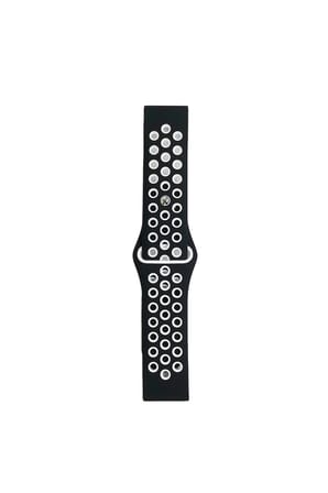 Mey İthalat®  Watch 22mm Spor Delikli Kordon - Siyah-Beyaz