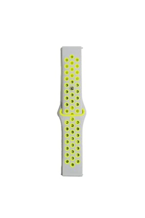 Mey İthalat®  Watch 22mm Spor Delikli Kordon - Gri-Yeşil