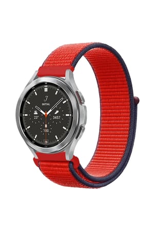 Mey İthalat®  Watch 22mm Hasırlı Cırtcırtlı Kordon - Kırmızı