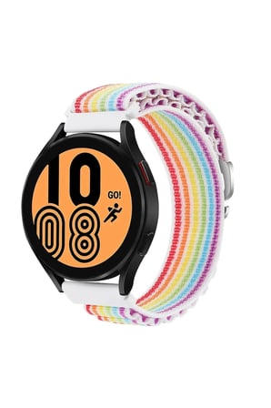 Mey İthalat®  Watch 20mm KR410 Kumaş Kordon - Gökkuşağı