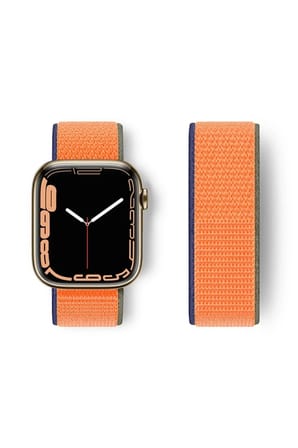 Mey İthalat®   Watch 42mm Hasırlı Cırtcırtlı Kordon - Turuncu
