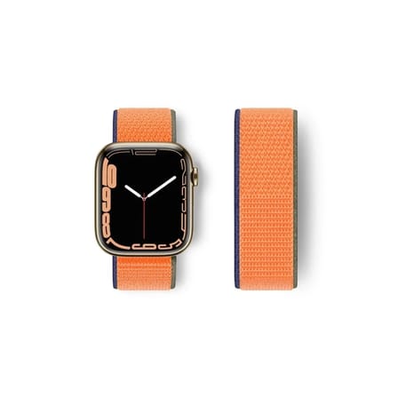 Mey İthalat®   Watch 42mm Hasırlı Cırtcırtlı Kordon - Turuncu