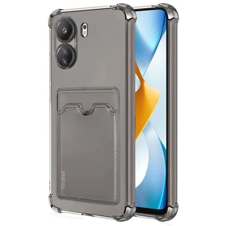 Mey İthalat®   Redmi 13C Kılıf Kart Şeffaf Silikon - Şeffaf