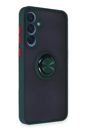 Mey İthalat®  Samsung Galaxy A25 5G Kılıf Montreal Yüzüklü Silikon Kapak - Yeşil
