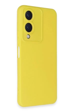 Mey İthalat®  Vivo Y17S Kılıf Nano içi Kadife Silikon - Sarı