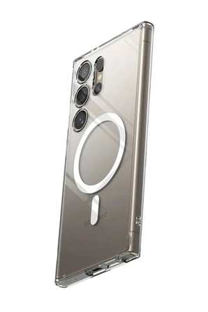 Mey İthalat®  Samsung Galaxy S24 Ultra Kılıf Magneticsafe Şeffaf Silikon - Şeffaf
