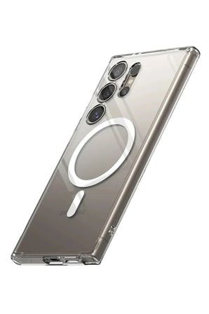 Mey İthalat®  Samsung Galaxy S24 Ultra Kılıf Magneticsafe Şeffaf Silikon - Şeffaf