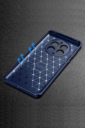 Mey İthalat®  Realme 12 Pro Plus Kılıf Auto Focus Karbon Kapak - Lacivert
