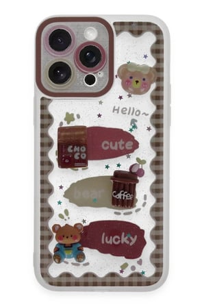 Mey İthalat®  iPhone 14 Pro Kılıf Sweet Desenli Silikon Kapak - Şeffaf