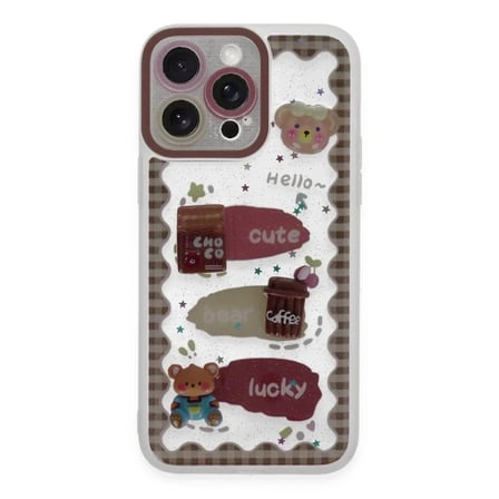 Mey İthalat®  iPhone 14 Pro Kılıf Sweet Desenli Silikon Kapak - Şeffaf