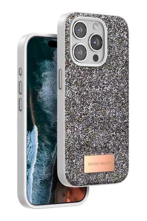 Mey İthalat®   iPhone 14 Pro Max Bright Simli Kapak - Gümüş