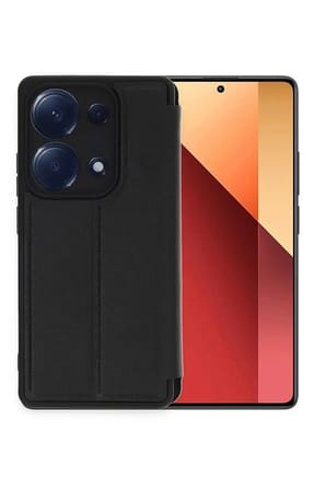Mey İthalat®   Redmi Note 13 Pro 4G Kılıf Flip Cover - Siyah