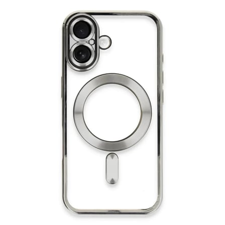 Mey İthalat®  iPhone 16 Kılıf Kross Magneticsafe Kapak - Gümüş