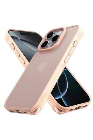 Mey İthalat®  iPhone 16 Pro Kılıf Elegant Kapak - Pudra