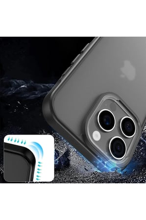 Mey İthalat®  iPhone 16 Pro Kılıf Elegant Kapak - Pudra