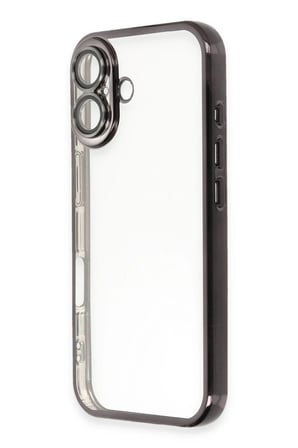 Mey İthalat®  iPhone 16 Kılıf  Lensli Silikon - Siyah