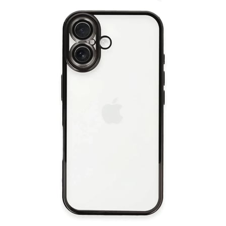 Mey İthalat®  iPhone 16 Kılıf  Lensli Silikon - Siyah