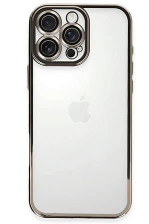Mey İthalat®  iPhone 16 Pro Kılıf  Lensli Silikon - Titanyum Gri