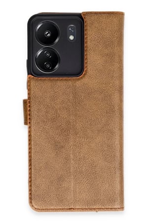 Mey İthalat®   Redmi 13C Kılıf Trend S Plus Kapaklı Kılıf - Taba