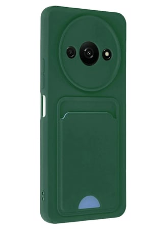 Mey İthalat®   Redmi A3 4G Kılıf Kelvin Kartvizitli Silikon - Koyu Yeşil