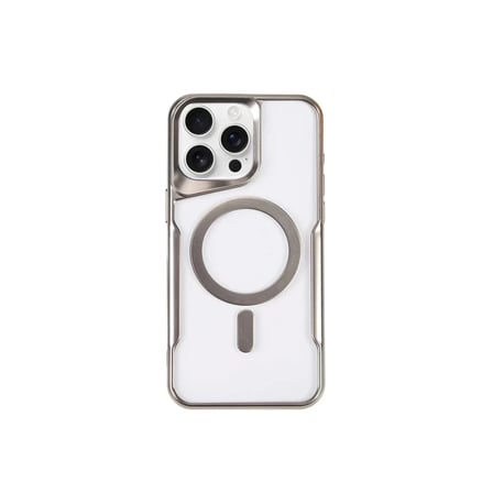 Mey İthalat®  iPhone 14 Pro Max Kılıf Boyi Magsafe Silikon Kapak - Gümüş