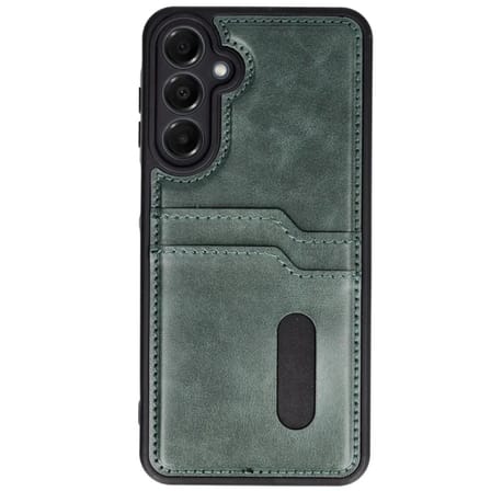 Mey İthalat®  Samsung Galaxy S24 FE Kılıf Sara Kartvizitli Deri Kılıf - Koyu Yeşil